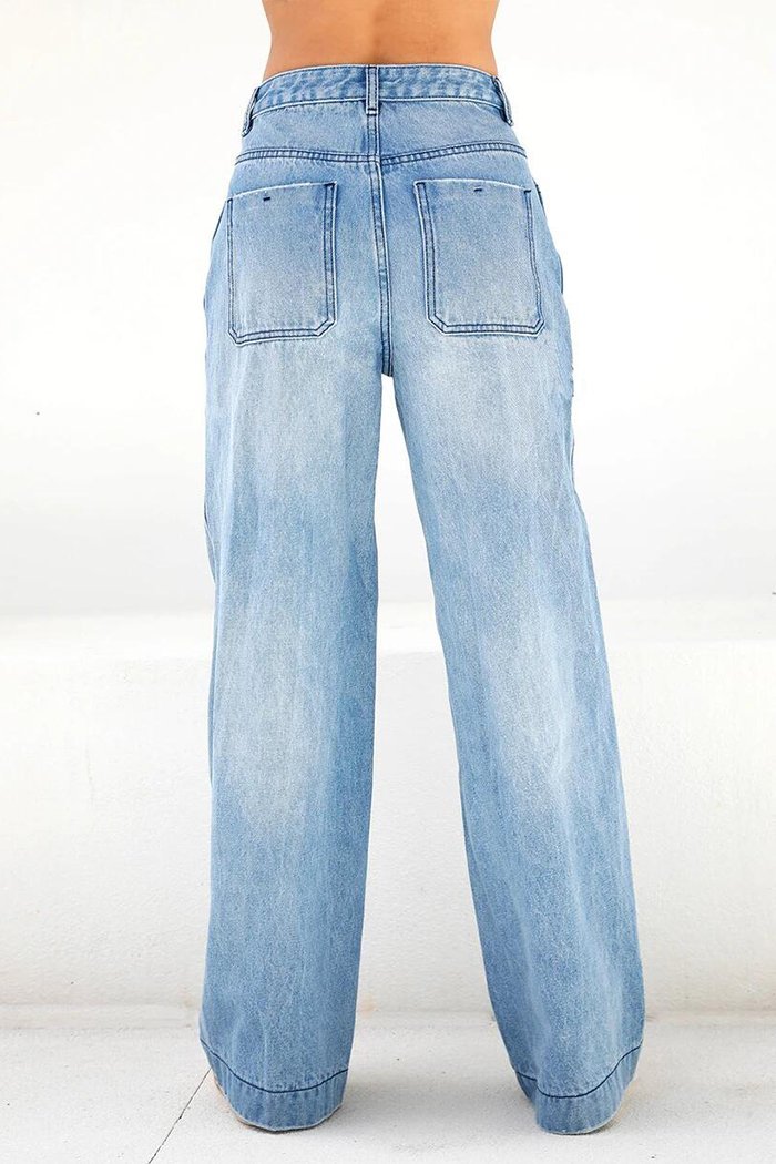 Women's High Waist Loose Wide Leg Jeans - Seldom Seen Styles