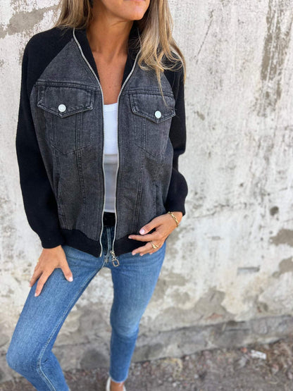 Casual V-neck Zipper Jacket - Seldom Seen Styles