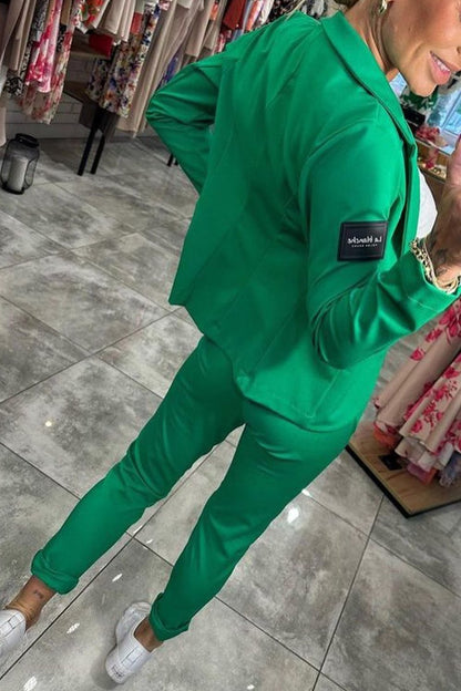 Women's Top Jacket & Elastic Pants Two-piece Set - Seldom Seen Styles