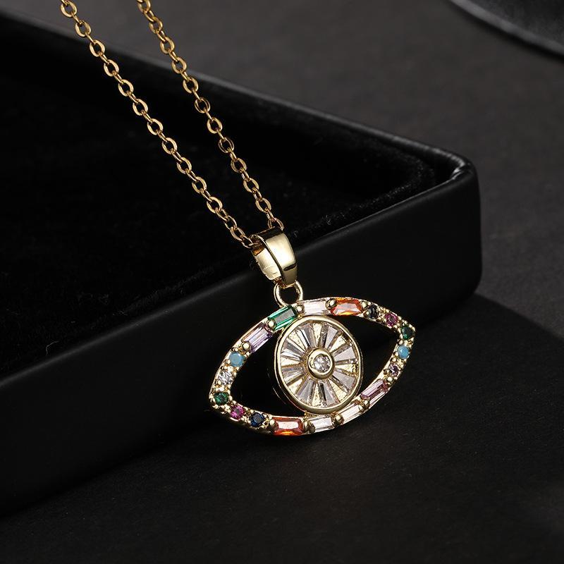 Colored Zircon Devil's Eye Necklace - Seldom Seen Styles