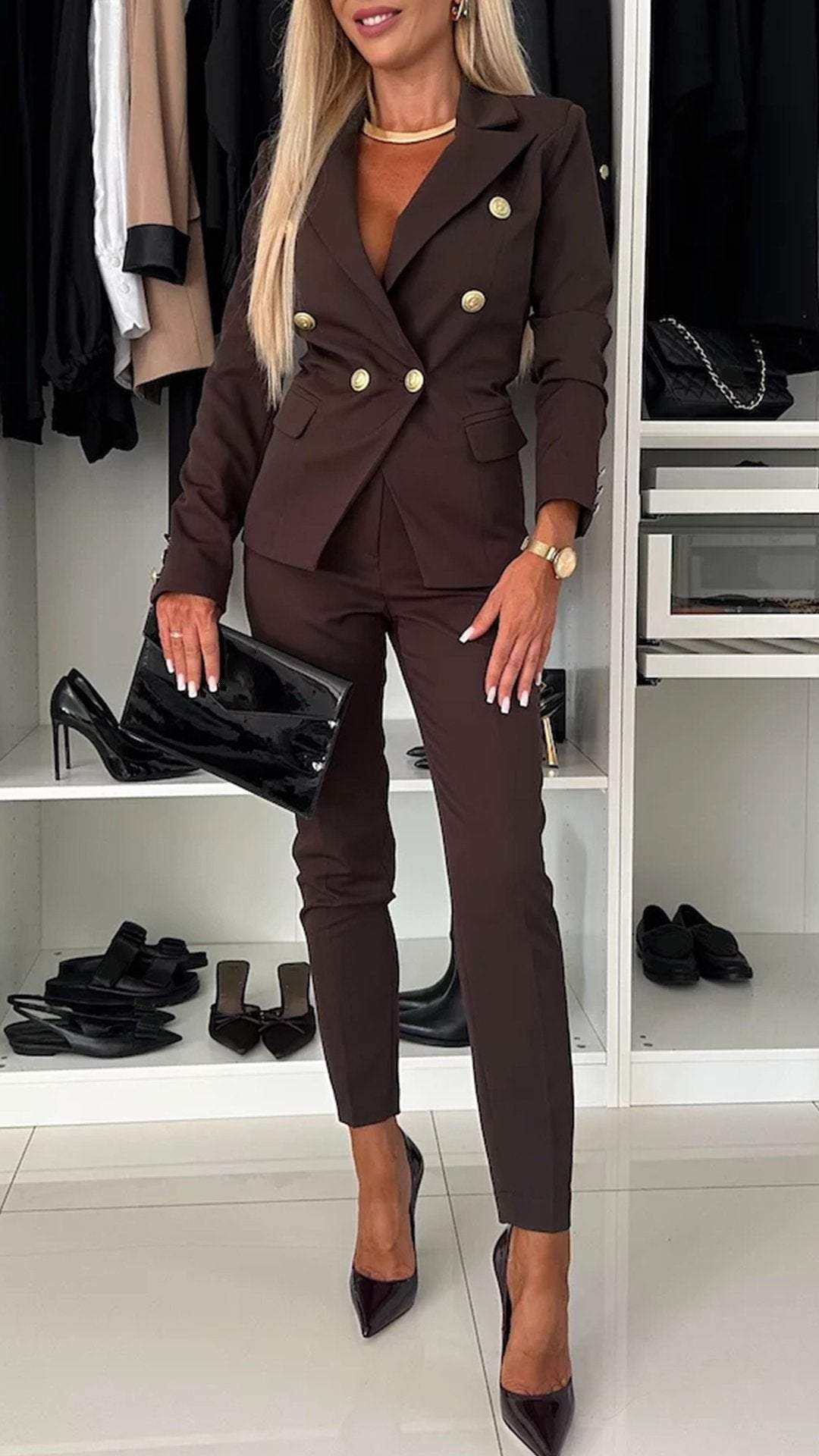 Women's Lapel Long Sleeve Elegant Suit - Seldom Seen Styles