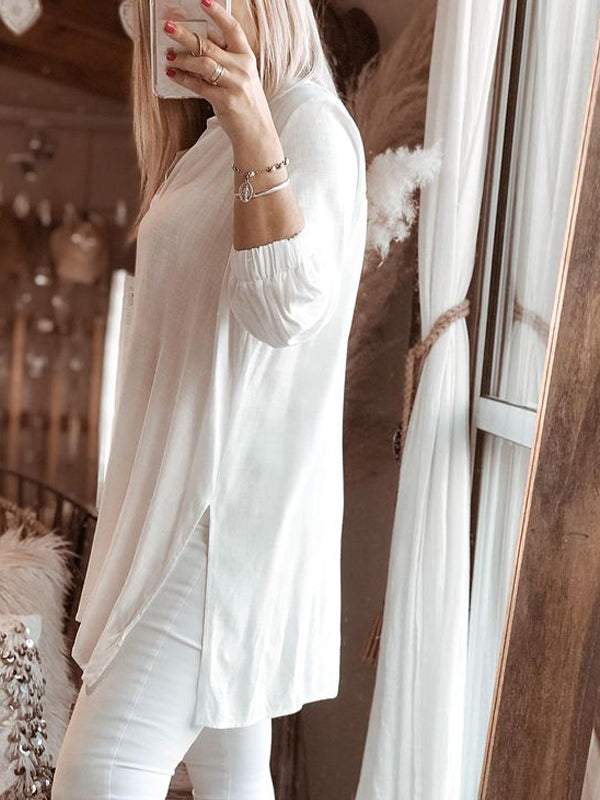 Fashion plain women's shirt tops casual pants - Seldom Seen Styles