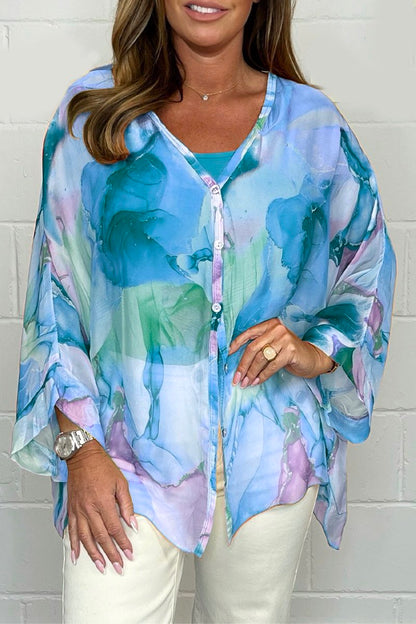 Printed Chiffon Shirt - Seldom Seen Styles