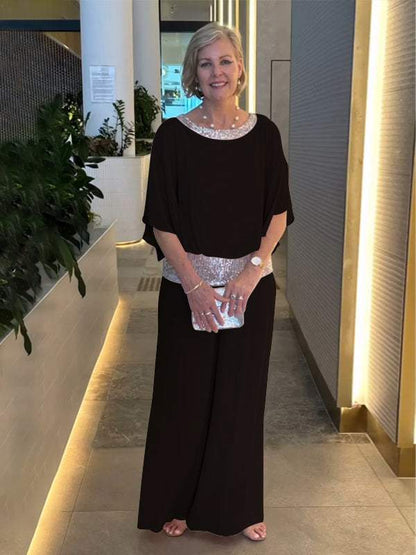 Women's chiffon sequin patchwork suit - Seldom Seen Styles