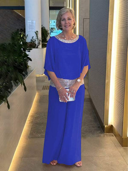 Women's chiffon sequin patchwork suit - Seldom Seen Styles