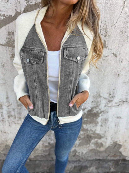 Casual V-neck Zipper Jacket - Seldom Seen Styles