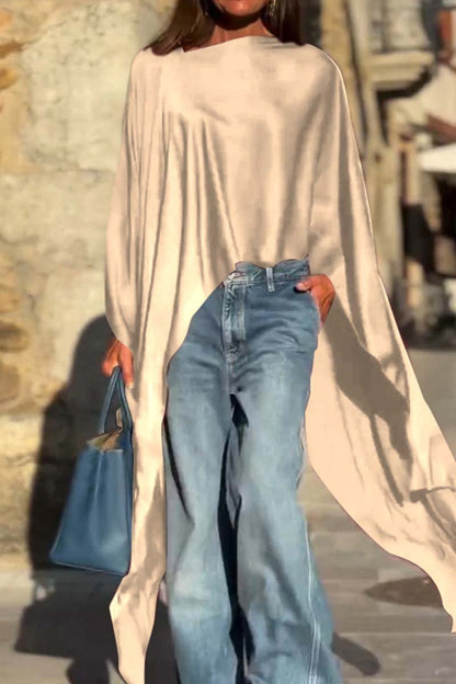 Women's Irregular Hem Satin Top - Seldom Seen Styles