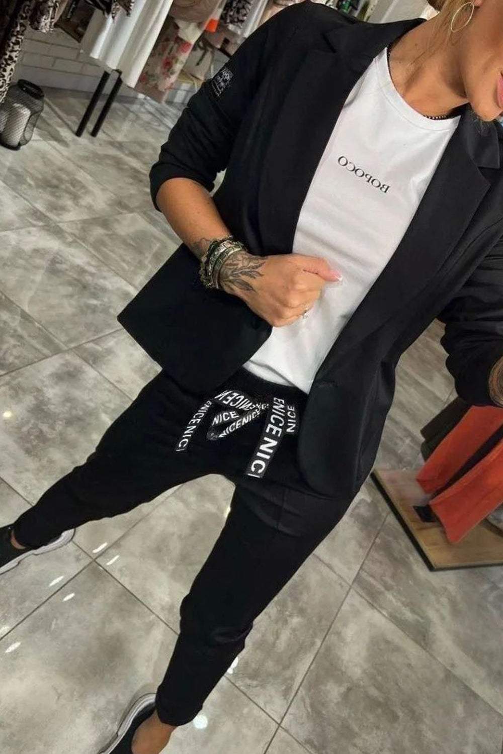 Women's Top Jacket & Elastic Pants Two-piece Set - Seldom Seen Styles