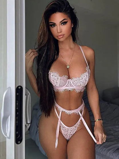 Lace Dreams 3 Piece Garter Set - Lingerie - Seldom Seen Styles