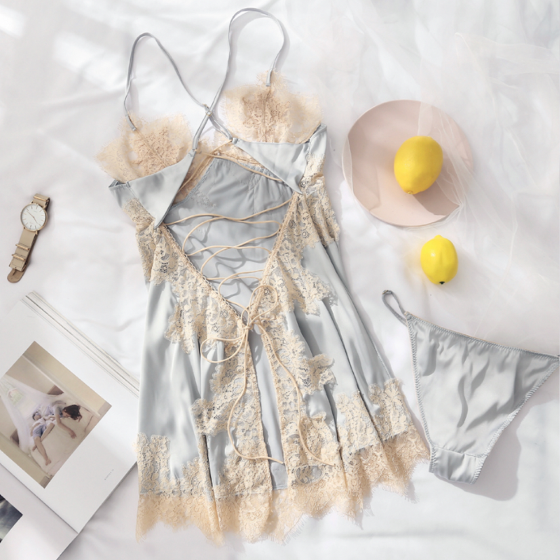 LILY DELICATE FLORAL LACE LINGERIE SLIP - Seldom Seen Styles