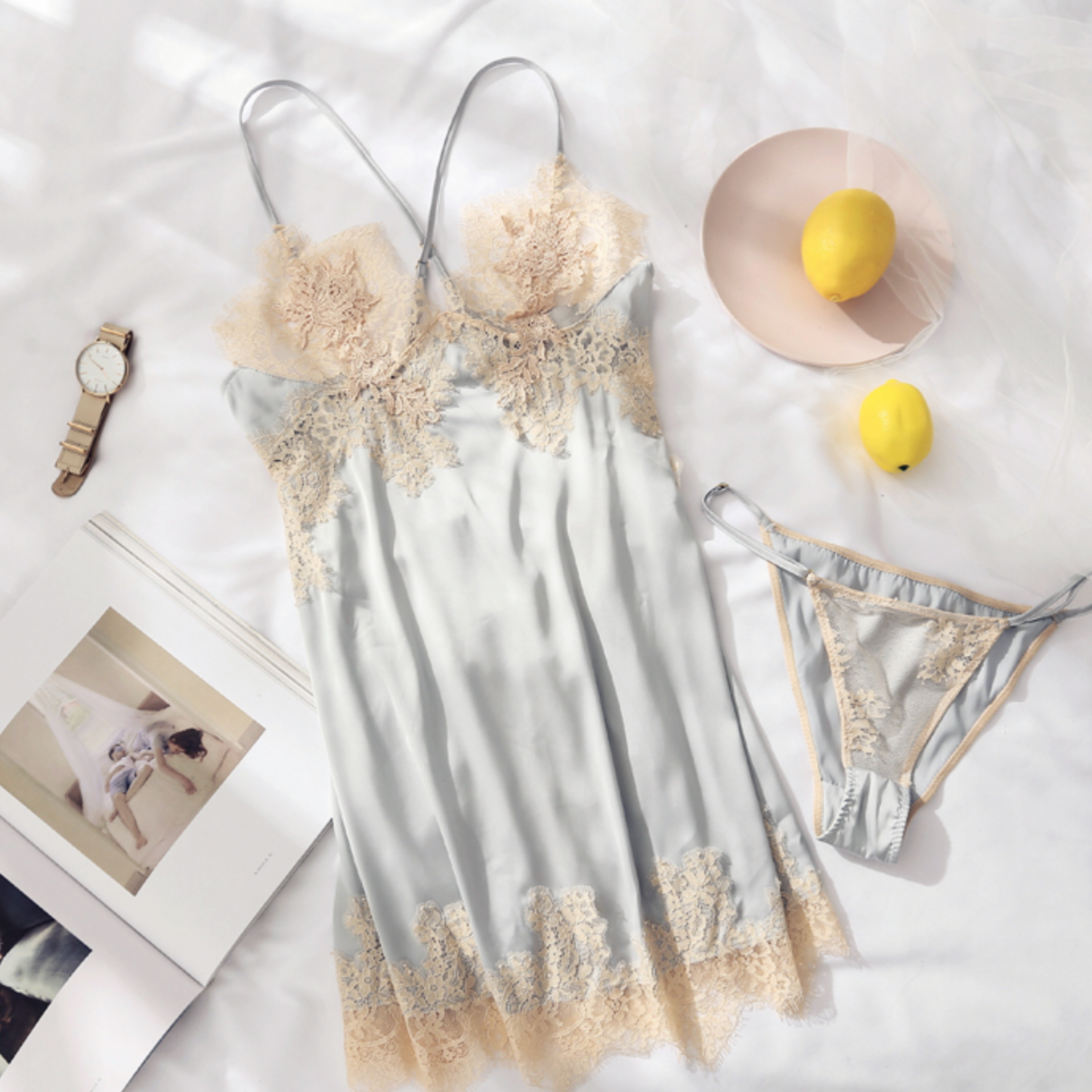 LILY DELICATE FLORAL LACE LINGERIE SLIP - Seldom Seen Styles