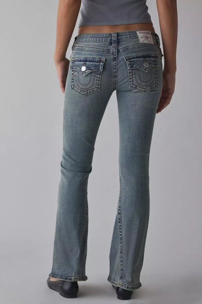 Joey Low-Rise Flap Flare Jean