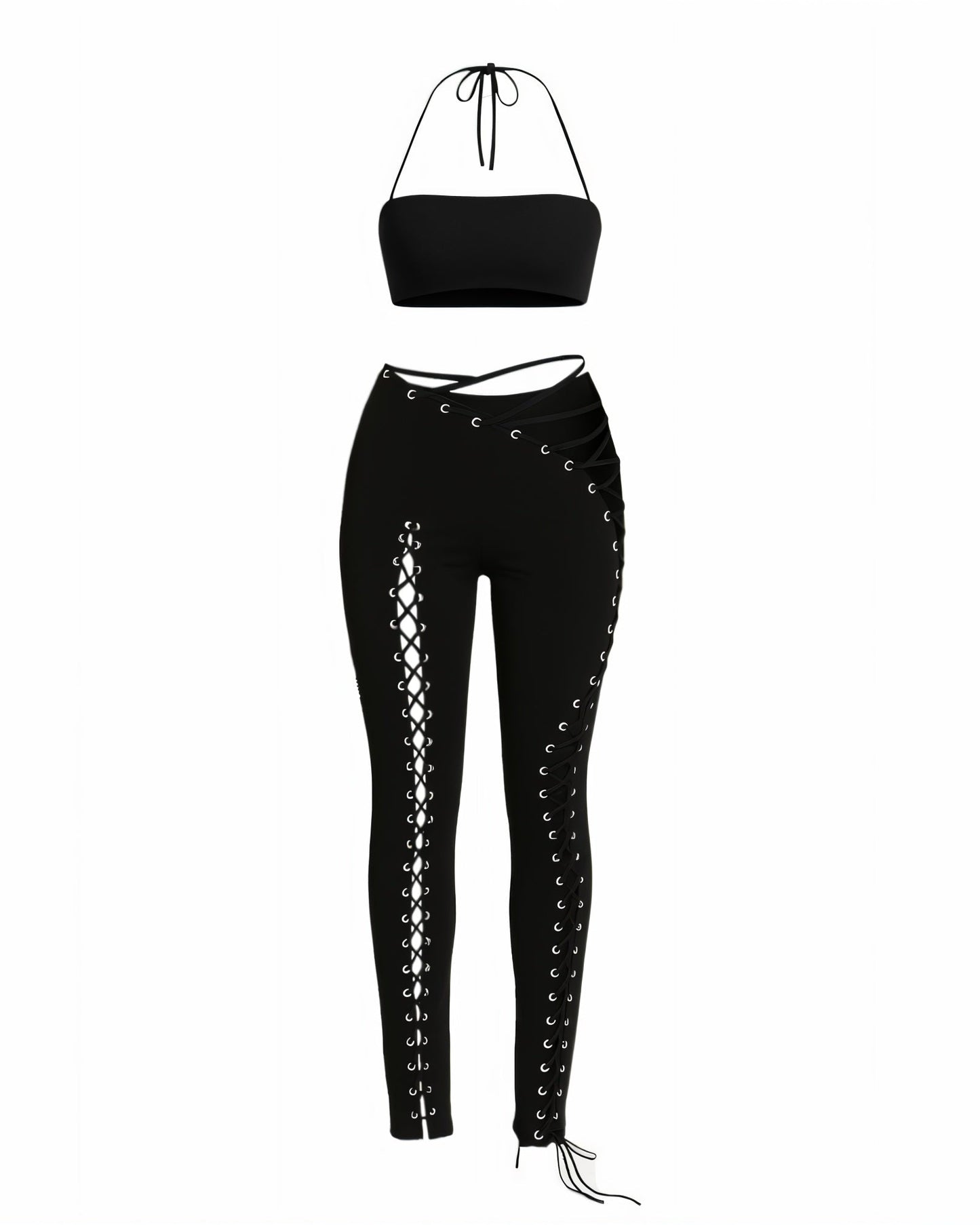 SORELA Crop Top & Lace-up Pants Set