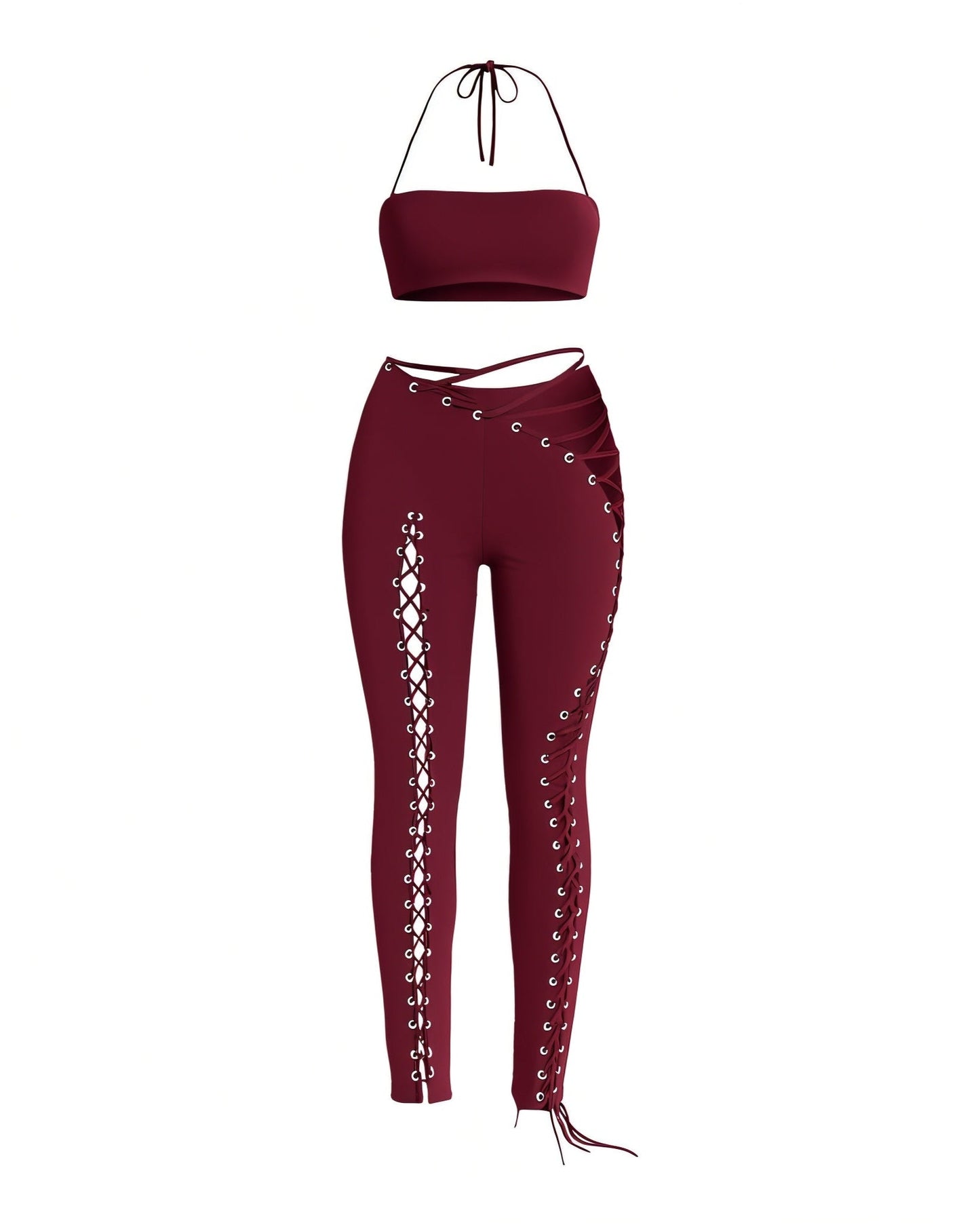 SORELA Crop Top & Lace-up Pants Set