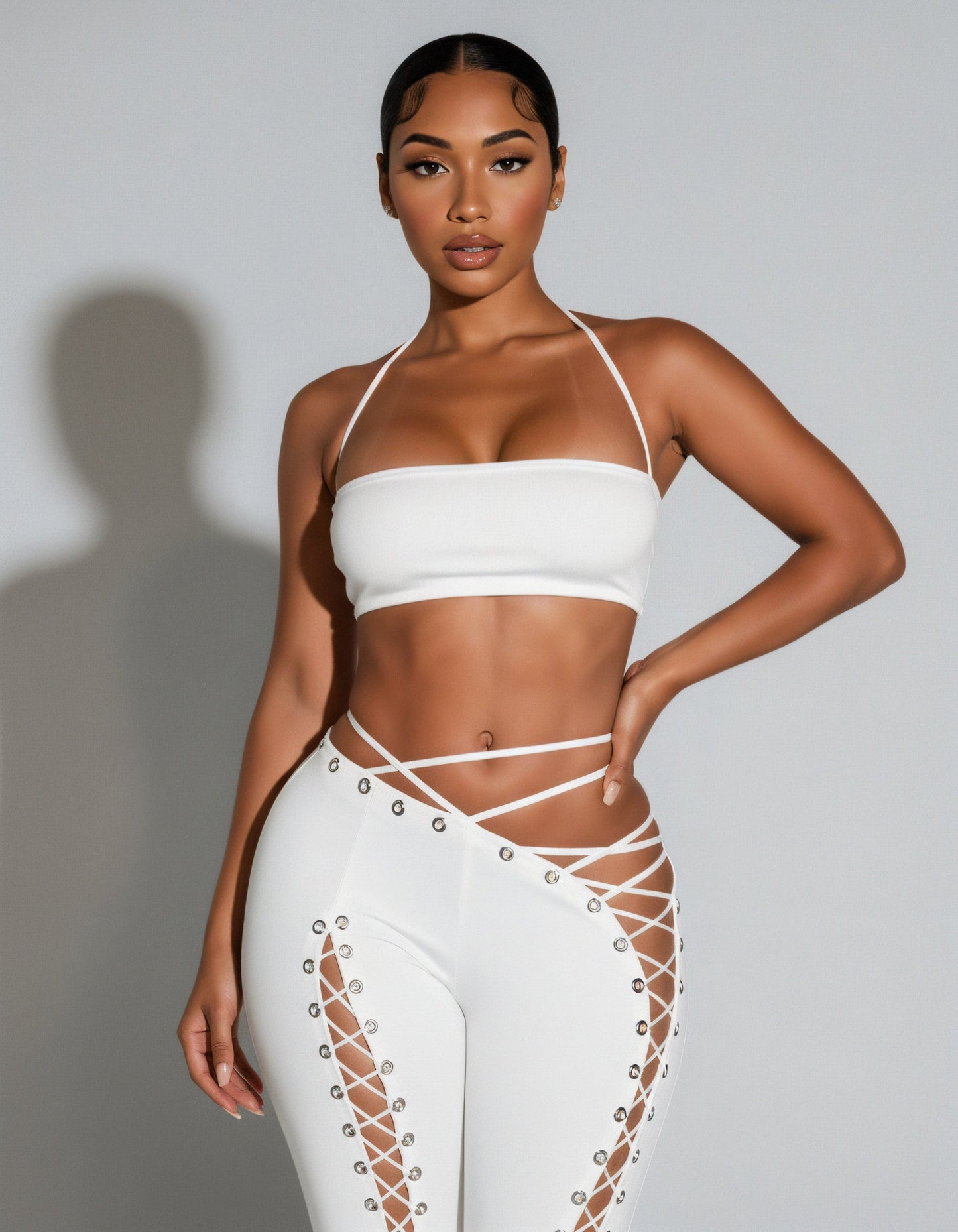 SORELA Crop Top & Lace-up Pants Set