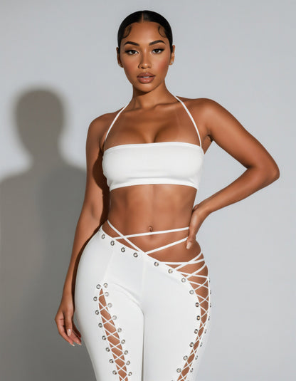 SORELA Crop Top & Lace-up Pants Set