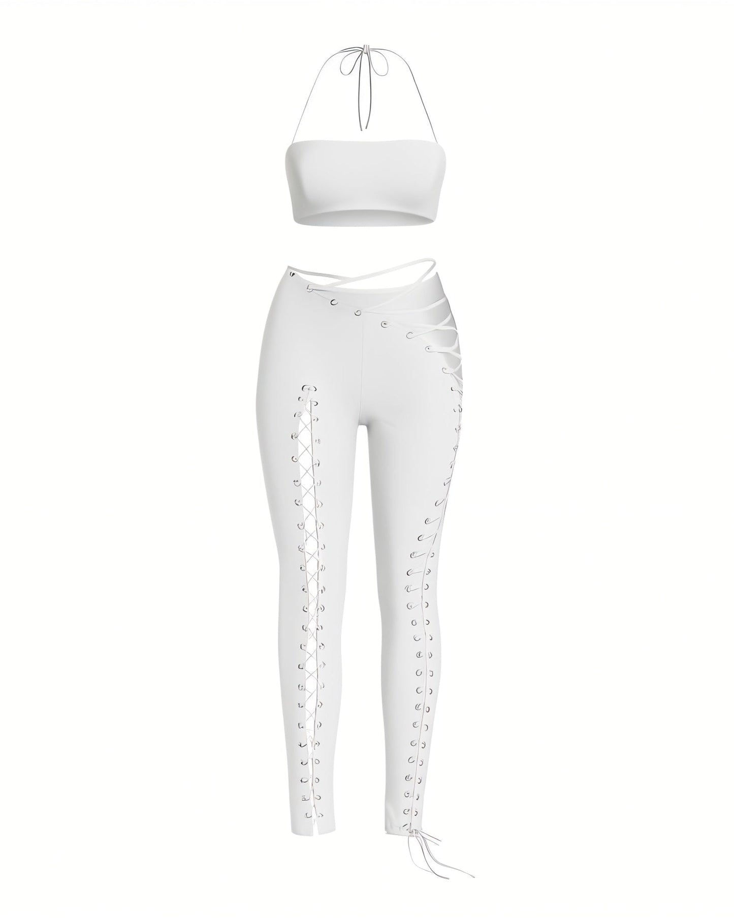 SORELA Crop Top & Lace-up Pants Set