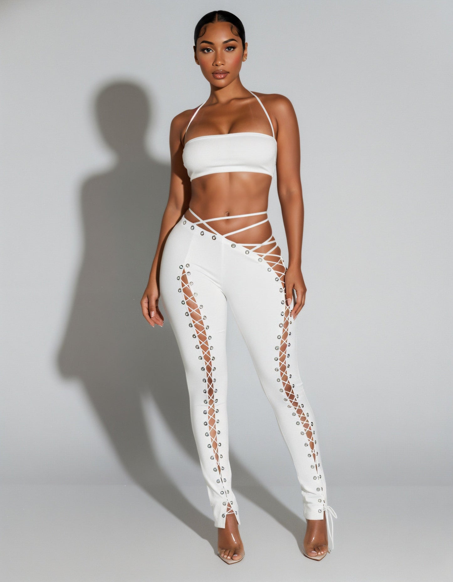 SORELA Crop Top & Lace-up Pants Set