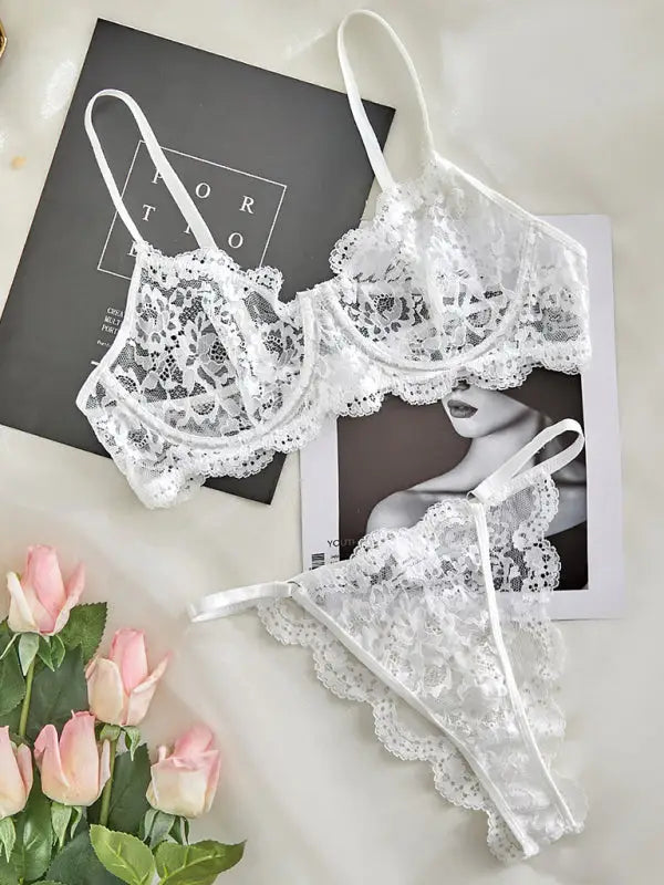 Romance Bra And Thong Set - Seldom Seen Styles