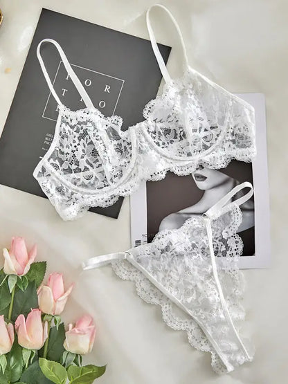 Romance Bra And Thong Set - Seldom Seen Styles