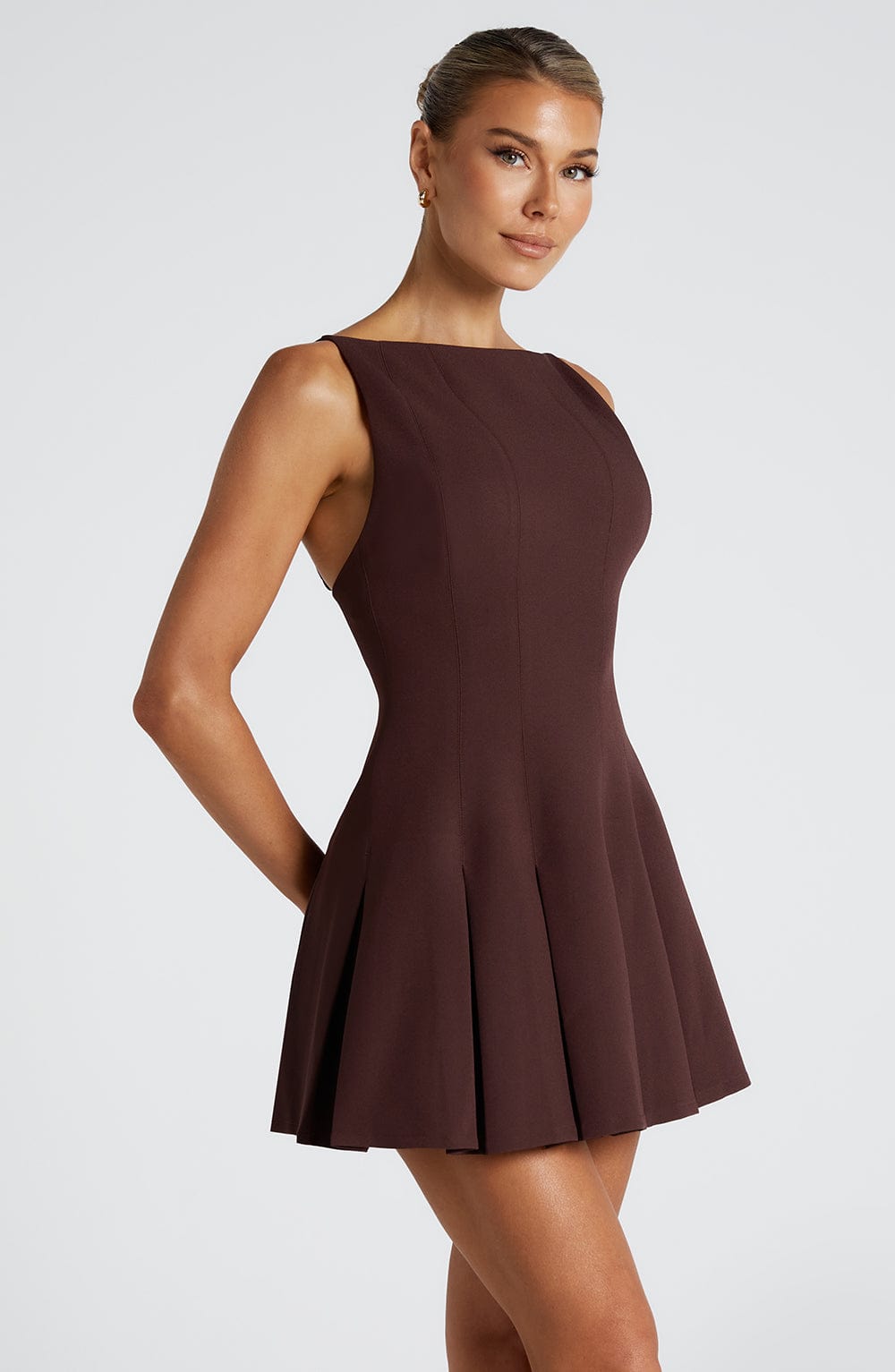 Rory Mini Dress - Plum Brown Dress Babyboo Fashion Premium Exclusive Design