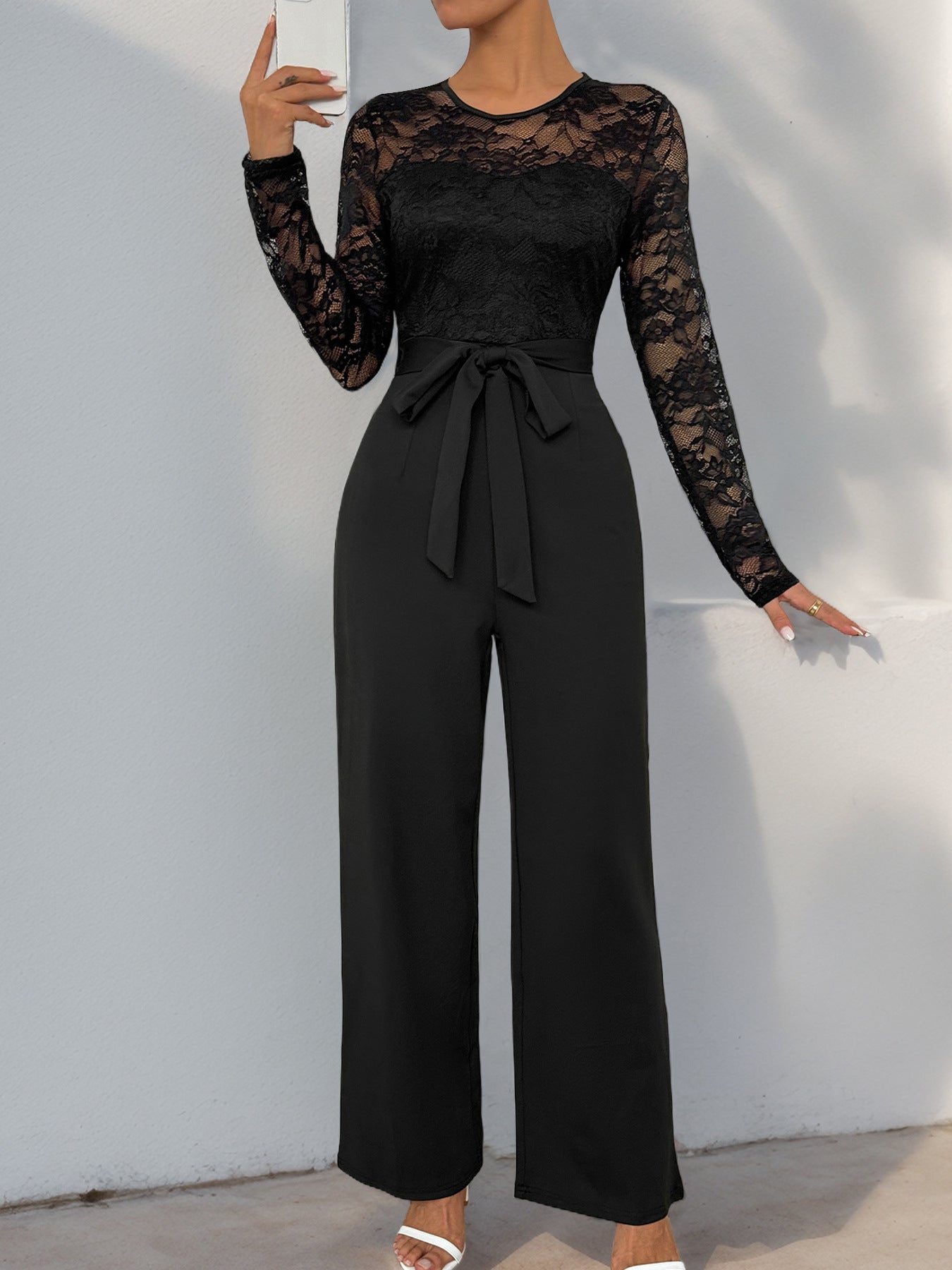 sexycherry Formal Jumpsuit for Women Dressy Wedding Guest Elegant Long Sleeve Long Straight Pants Cocktail Party Rompers - Seldom Seen Styles