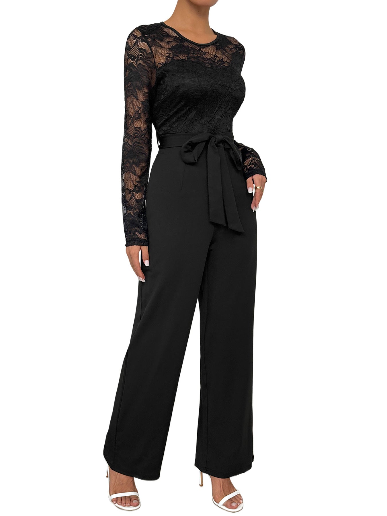 sexycherry Formal Jumpsuit for Women Dressy Wedding Guest Elegant Long Sleeve Long Straight Pants Cocktail Party Rompers - Seldom Seen Styles