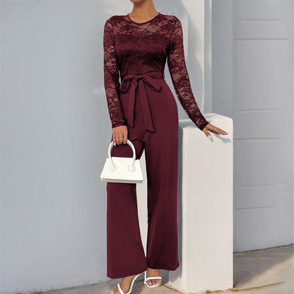sexycherry Formal Jumpsuit for Women Dressy Wedding Guest Elegant Long Sleeve Long Straight Pants Cocktail Party Rompers - Seldom Seen Styles