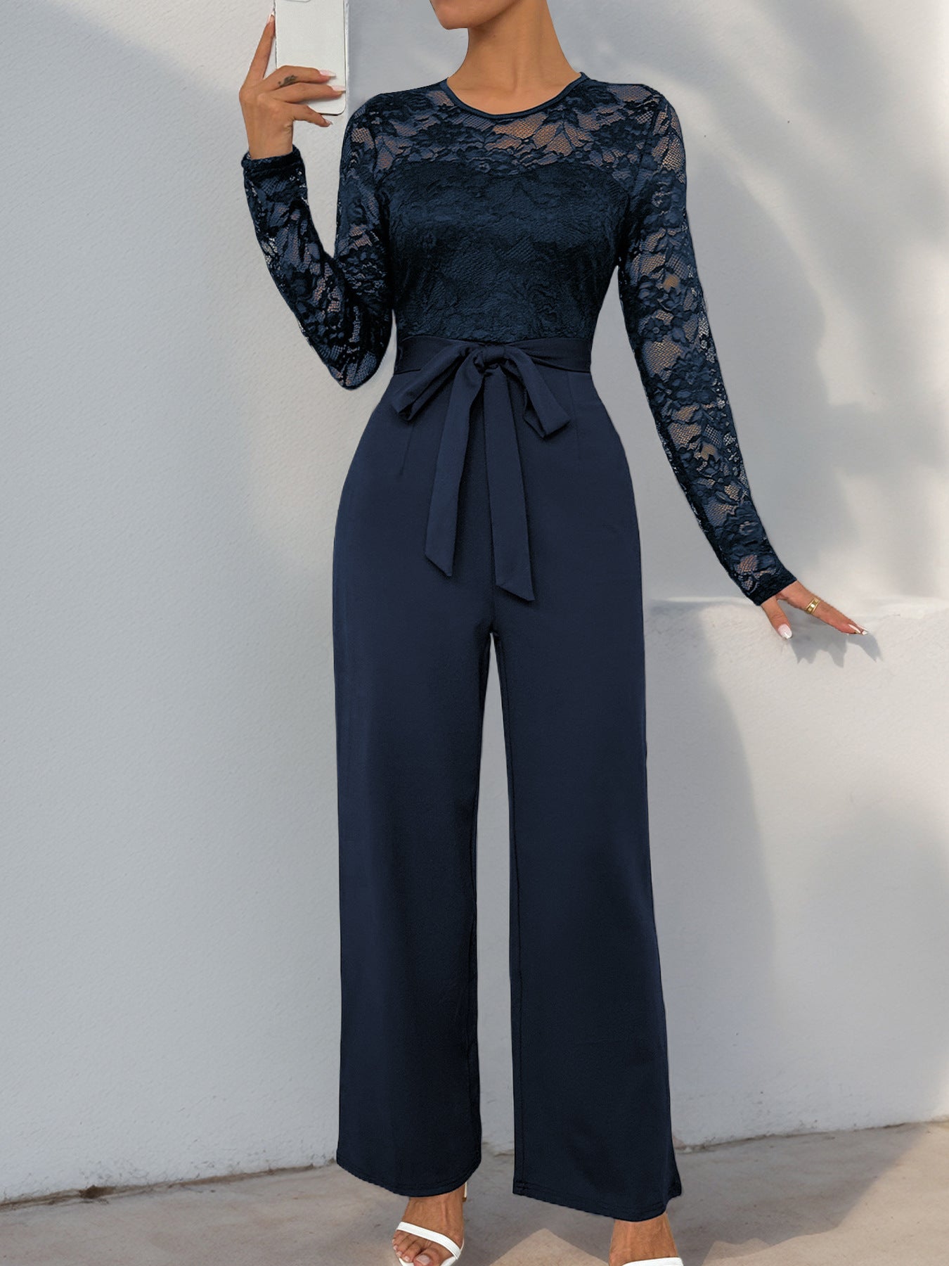 sexycherry Formal Jumpsuit for Women Dressy Wedding Guest Elegant Long Sleeve Long Straight Pants Cocktail Party Rompers - Seldom Seen Styles