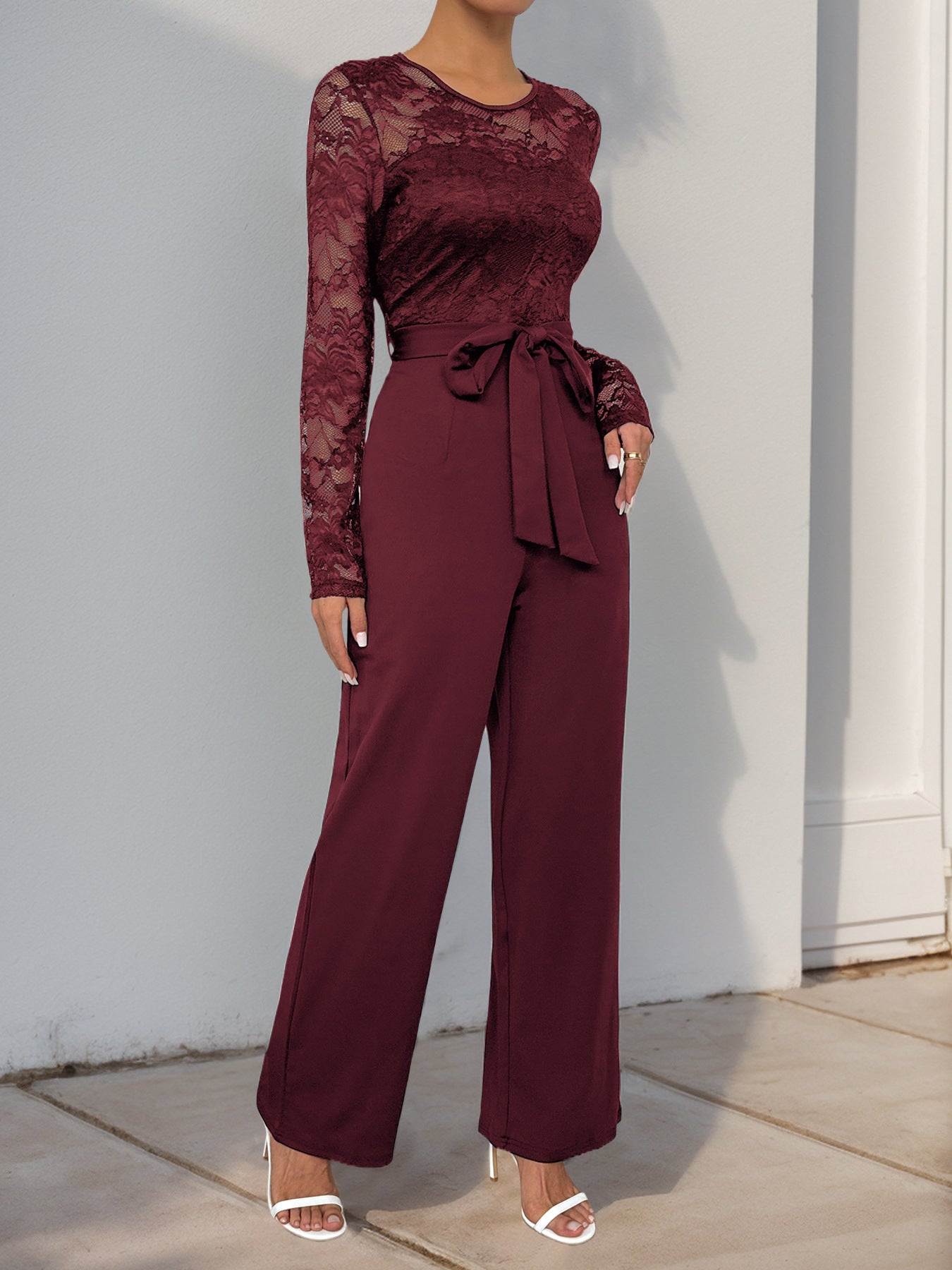 sexycherry Formal Jumpsuit for Women Dressy Wedding Guest Elegant Long Sleeve Long Straight Pants Cocktail Party Rompers - Seldom Seen Styles