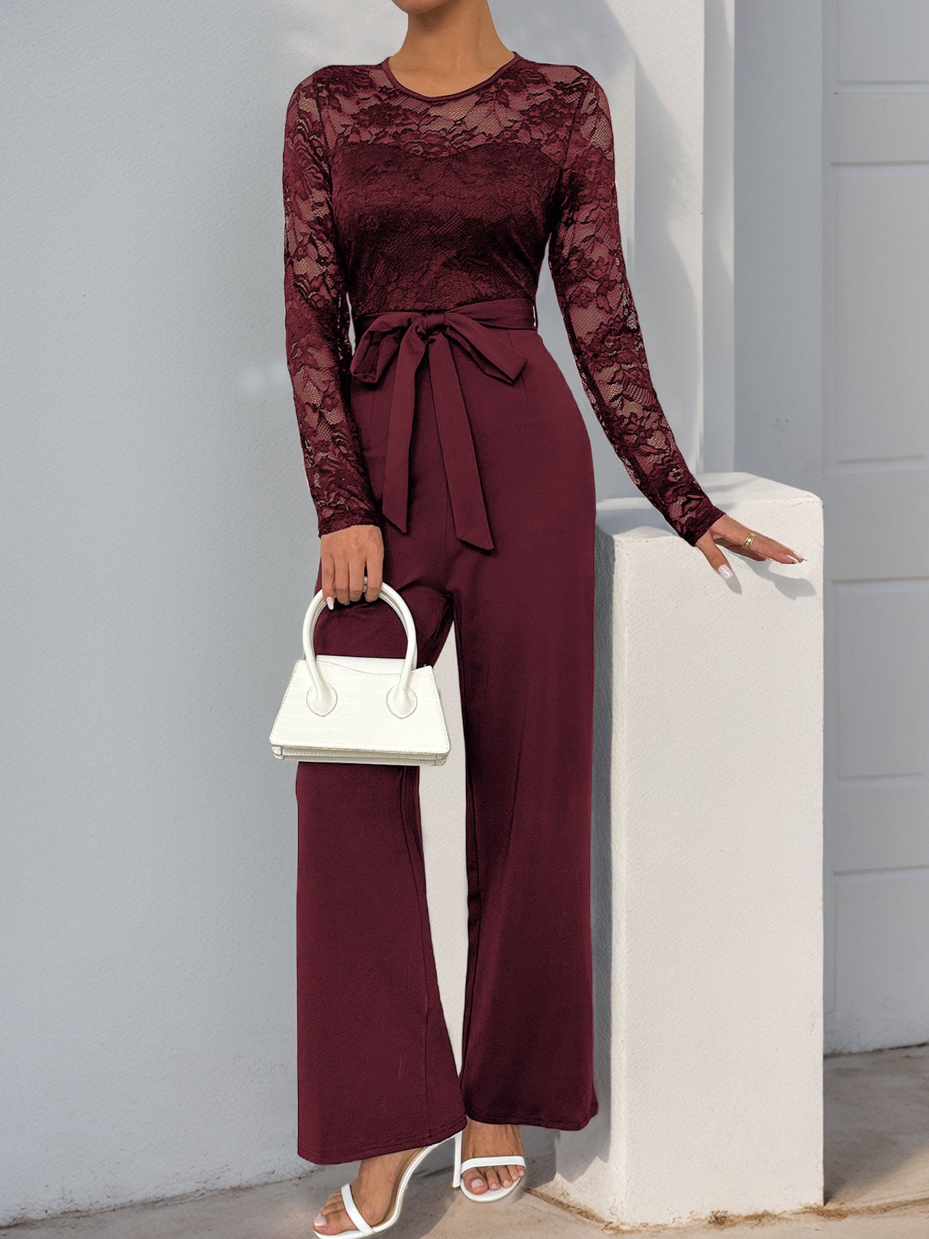 sexycherry Formal Jumpsuit for Women Dressy Wedding Guest Elegant Long Sleeve Long Straight Pants Cocktail Party Rompers - Seldom Seen Styles