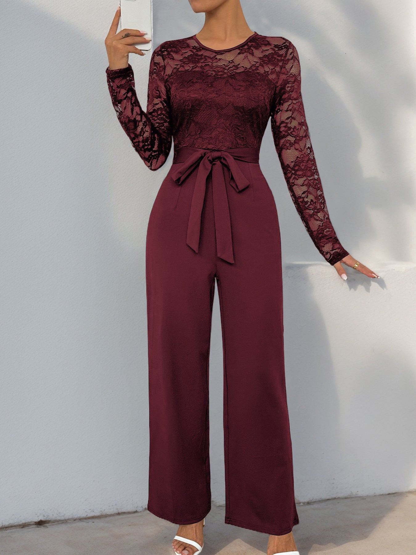 sexycherry Formal Jumpsuit for Women Dressy Wedding Guest Elegant Long Sleeve Long Straight Pants Cocktail Party Rompers - Seldom Seen Styles