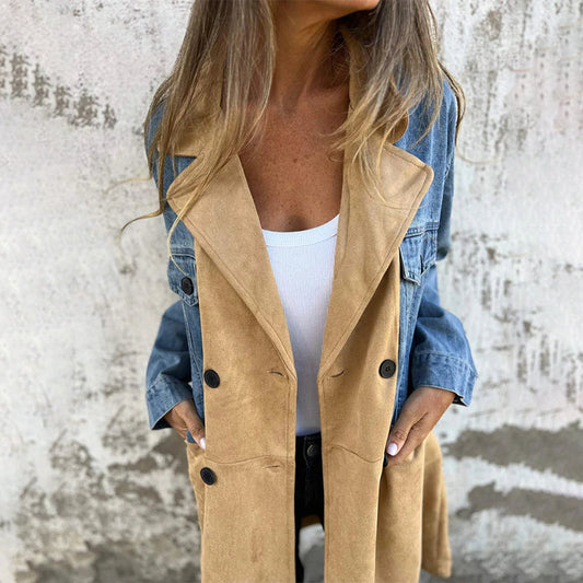 🥰 limited-time price offer 🥰Mid-length trench coat with denim-jeans seams - Seldom Seen Styles