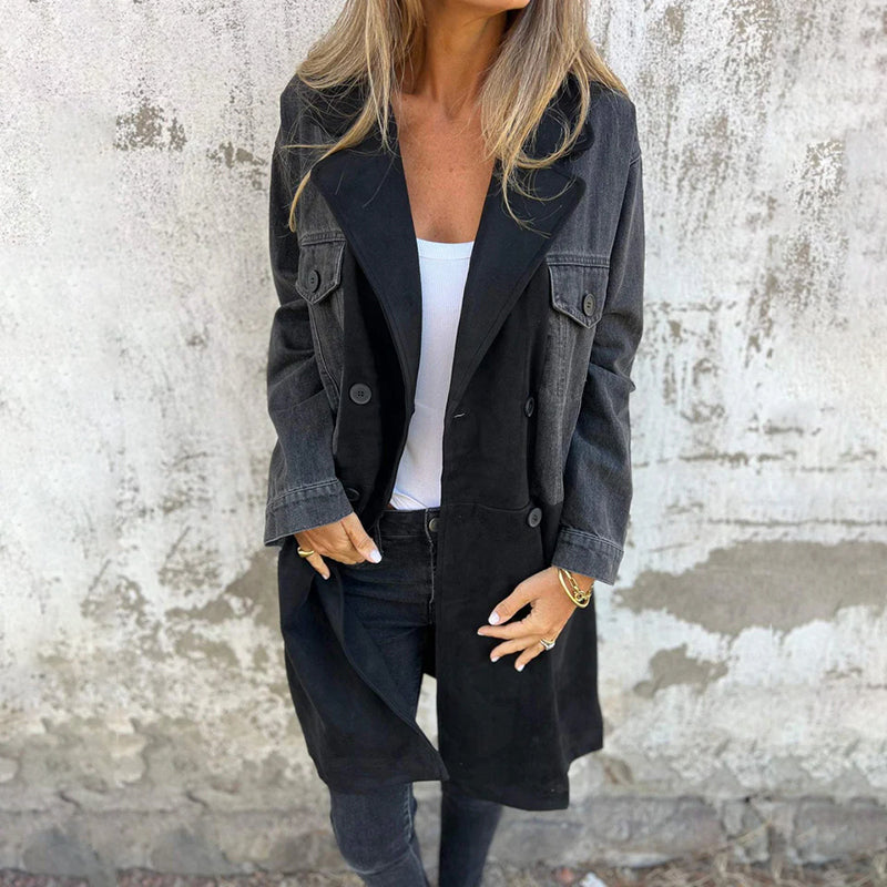 🥰 limited-time price offer 🥰Mid-length trench coat with denim-jeans seams - Seldom Seen Styles