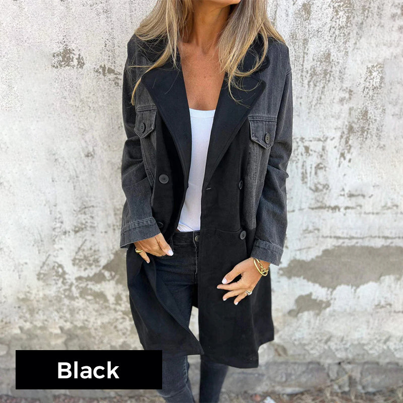 🥰 limited-time price offer 🥰Mid-length trench coat with denim-jeans seams - Seldom Seen Styles