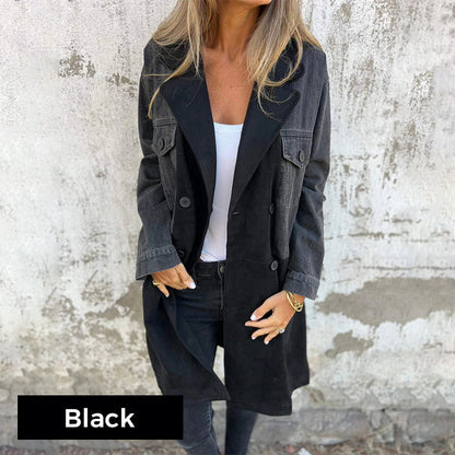 🥰 limited-time price offer 🥰Mid-length trench coat with denim-jeans seams - Seldom Seen Styles