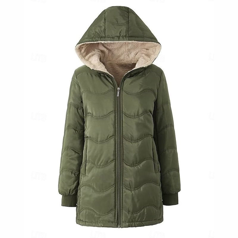 Warm jacket with hood and zip for women - Seldom Seen Styles