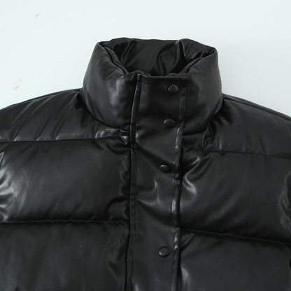 ❄️Winter Specials❄️ PU leather quilted jacket for women - Seldom Seen Styles