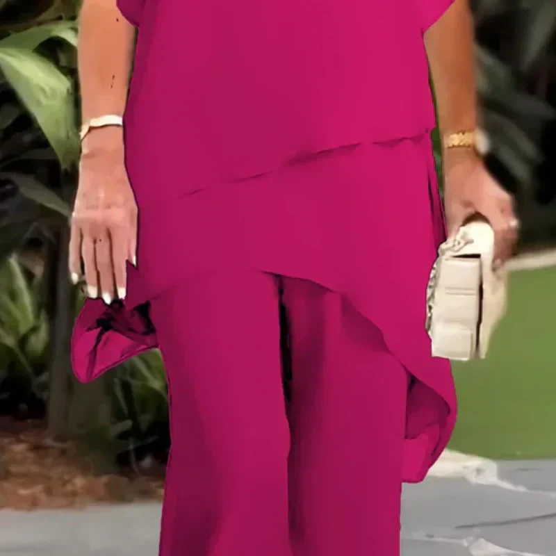 Herlene | Ensemble Chic Top et Pantalon Irrégulier