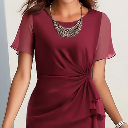 Elegant dress, solid color, lady