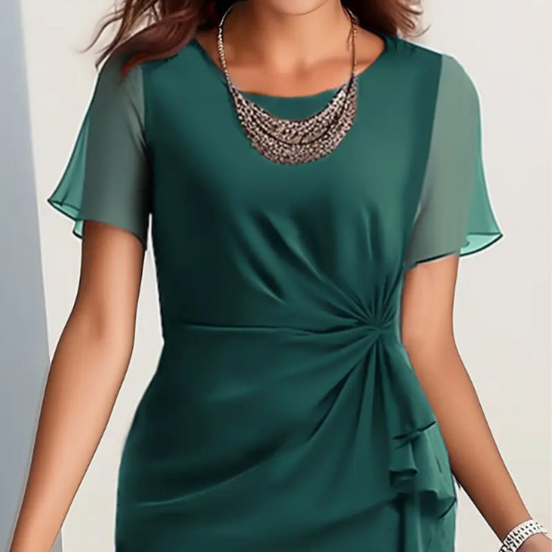 Elegant dress, solid color, lady