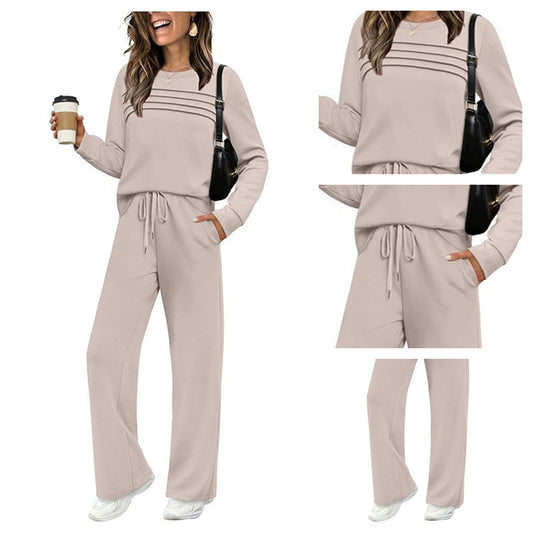🎉Hot Sale 50% OFF🥳Women's Crew Neck Top & Drawstring Pants Set