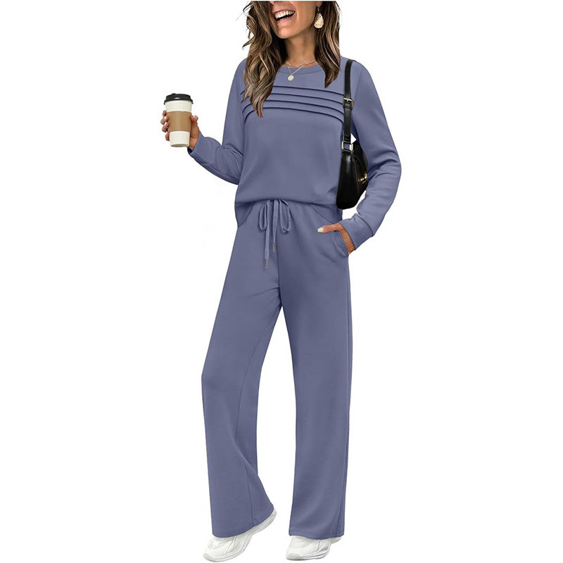 ⏳Time-limited Special⏰Women's Crew Neck Top & Drawstring Pants Set - Seldom Seen Styles