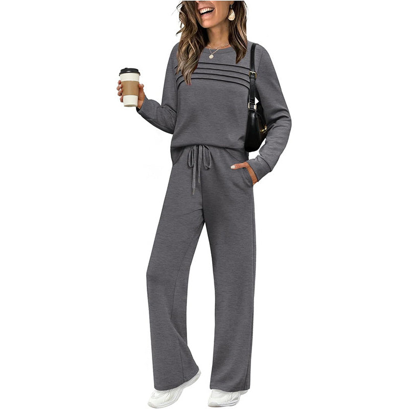 ⏳Time-limited Special⏰Women's Crew Neck Top & Drawstring Pants Set - Seldom Seen Styles