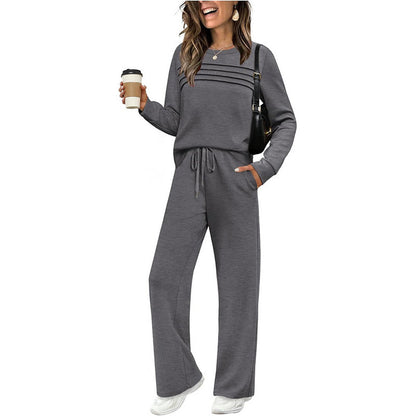 ⏳Time-limited Special⏰Women's Crew Neck Top & Drawstring Pants Set - Seldom Seen Styles
