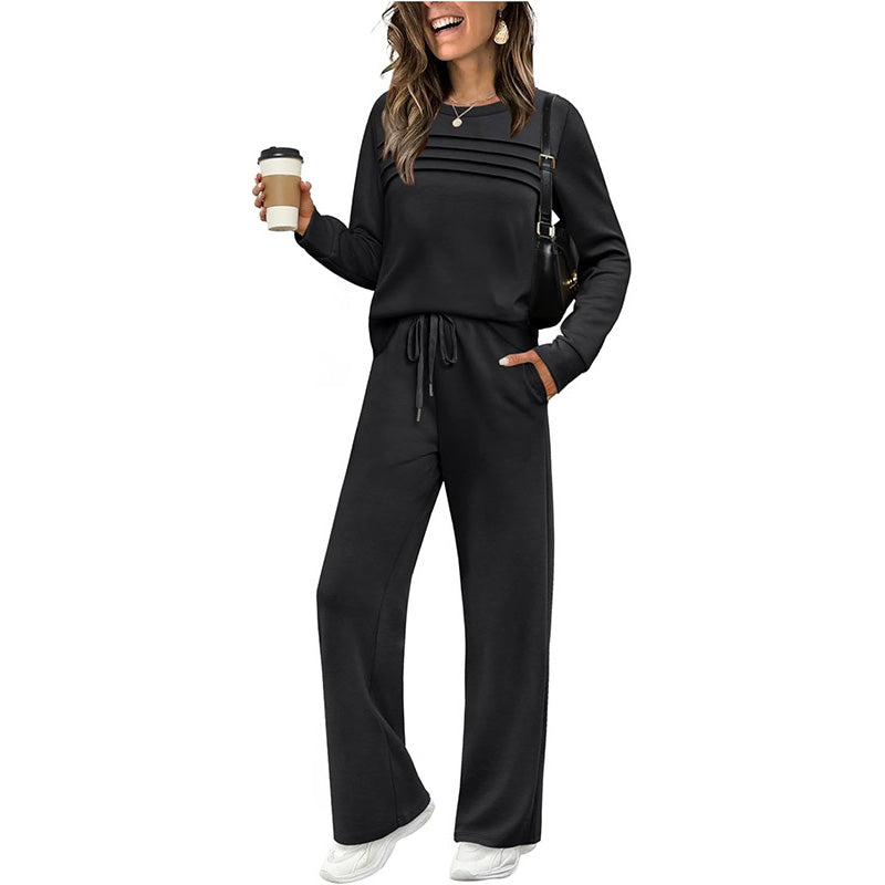 ⏳Time-limited Special⏰Women's Crew Neck Top & Drawstring Pants Set - Seldom Seen Styles