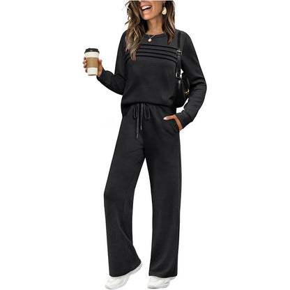 ⏳Time-limited Special⏰Women's Crew Neck Top & Drawstring Pants Set - Seldom Seen Styles