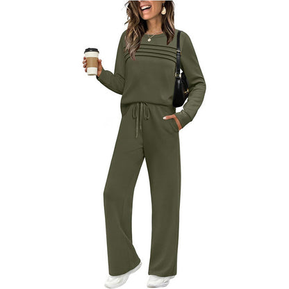 ⏳Time-limited Special⏰Women's Crew Neck Top & Drawstring Pants Set - Seldom Seen Styles