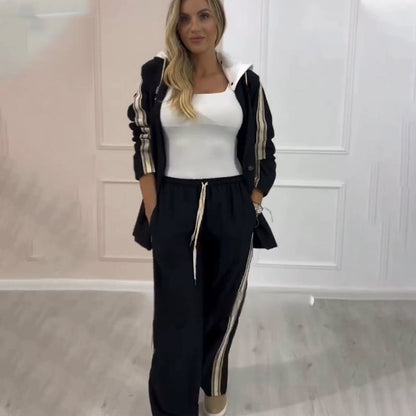 Women’s Stylish Hooded Coat & Pants 2-Piece Set - Seldom Seen Styles