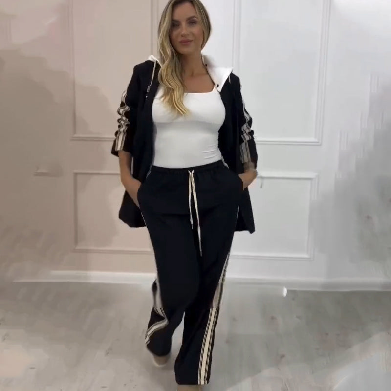 Women’s Stylish Hooded Coat & Pants 2-Piece Set - Seldom Seen Styles